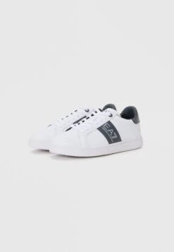 EA7 Emporio Armani UNISEX - Trainers - White/asphalt/silver-coloured -Total Wear Store 91d8e012dcee4c318fbc7f0645e4fb49