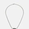 Emporio Armani Logo Necklace - Necklace - Silver-Coloured/Matte Black -Total Wear Store 925adbc4a21545aba449056a1b28cfac