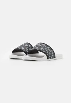 EA7 Emporio Armani Sport All Over Unisex - Mules - Black/White -Total Wear Store 93a33d018d1f4aad993654e3bda5596d