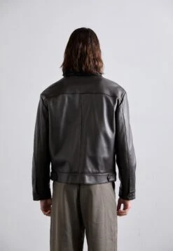 Emporio Armani BLOUSON JACKET - Leather Jacket - Meteorite -Total Wear Store 93bd3e5ddb914a9991afb729304a91ff