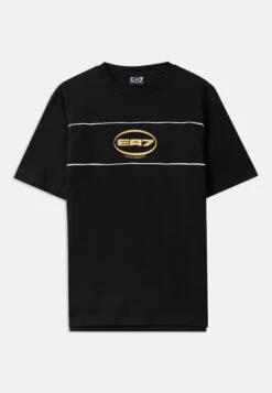 EA7 Emporio Armani TRAIN LOGO SERIES TEE UNISEX - Print T-shirt - Black/gold Coloured -Total Wear Store 946ade9e51c541929d2d41501dddd1f0