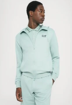 EA7 Emporio Armani TRAIN CORE HOODIE - Hoodie - Blue Surf -Total Wear Store 9580599d4e4c40a59a3d6e4d16af4f49