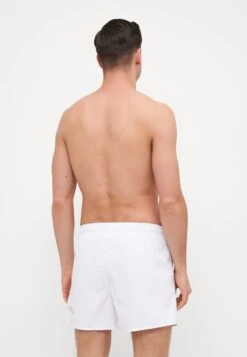 EA7 Emporio Armani BEACHWEAR - Swimming Shorts - White/silver -Total Wear Store 987438e1db6542249139e5d87d122524