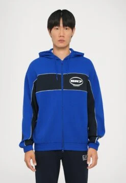 EA7 Emporio Armani TRAIN LOGO SERIES PIPING HOODIE - Zip-up Sweatshirt - Surf The Web