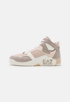 EA7 Emporio Armani New Basket Unisex - High-Top Trainers - Whisper Pink/Atmosphere/White