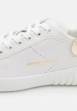Emporio Armani Trainers - White/Light Gold -Total Wear Store 9b4cb585786544d2b8bd2a73dbcfc649
