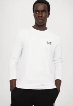 EA7 Emporio Armani TRAIN CORE TEE - Long Sleeved Top - White -Total Wear Store 9beb1b9c60874dffb71fb41e11ca64eb