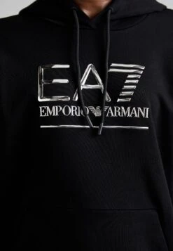 EA7 Emporio Armani Sweatshirt - Black/silver-coloured -Total Wear Store 9bffe33efe414dc793186322259a8d57