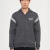 EA7 Emporio Armani TRAIN 7 LINES HOODIE - Hoodie - Asphalt