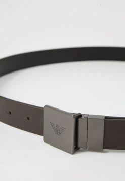 Emporio Armani PLATE BELT - Belt - Cacao/nero -Total Wear Store a0b878960a3546a3a9e37fdf67de2ff8