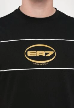 EA7 Emporio Armani TRAIN LOGO SERIES TEE UNISEX - Print T-shirt - Black/gold Coloured -Total Wear Store a105137d511242dd9ef58cd7b2a4f878