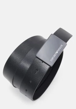 Emporio Armani CINTURA VITELLO GRANATO PLATE BELT - Belt - Nero -Total Wear Store a114b3820b354ed1b39f90f1cf722da8