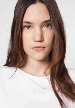 EA7 Emporio Armani Basic T-Shirt - White/Gold-Coloured -Total Wear Store a597272e89ae4aacb2297e871fff0643