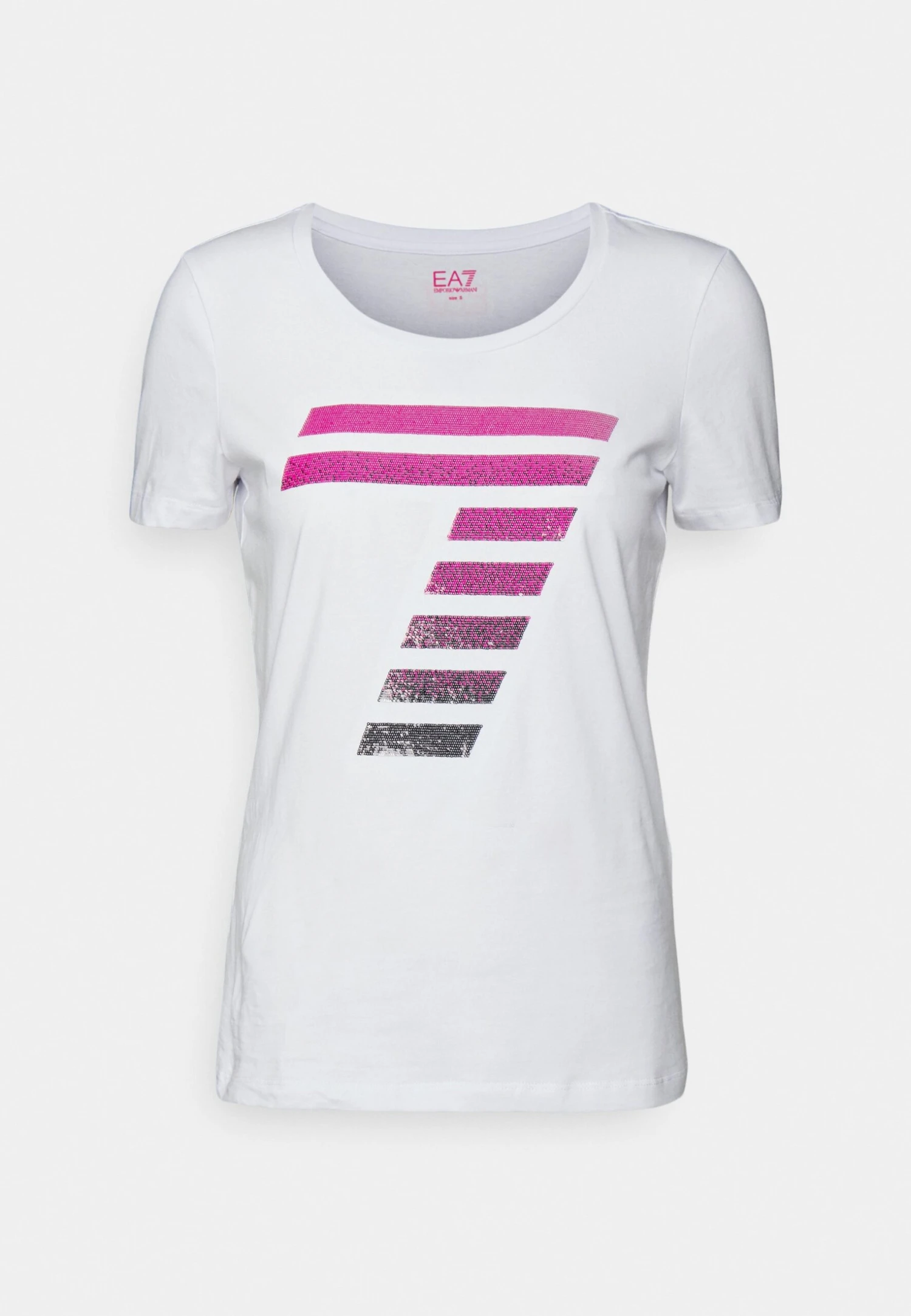 EA7 Emporio Armani Print T-Shirt - White/Pink 7 EA7 Emporio Armani Print T-Shirt - White/Pink - Image 5