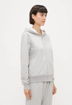 Emporio Armani HOODED FULL ZIP - Pyjama Top - Warm Grey Melange -Total Wear Store a671b479750143688343b91f355ac8bd