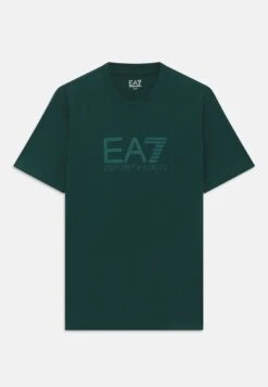 EA7 Emporio Armani TRAIN VISIBILITY TEE - Print T-shirt - Blue/cream -Total Wear Store a843eb3c459a41cdada162b3ca68b154