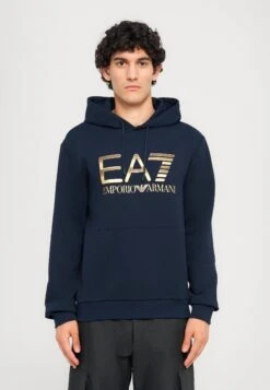 EA7 Emporio Armani TRAIN LOGO SERIES HOODIE - Sweatshirt - Blue