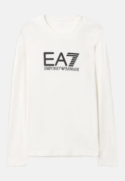 EA7 Emporio Armani TRAIN VISIBILITY TEE - Long Sleeved Top - Cream/black -Total Wear Store abb27c0e1e7442c5b476f24cb3661615 2
