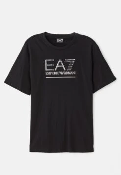EA7 Emporio Armani Print T-shirt - Black/silver-coloured -Total Wear Store abfdd7d76b094054868a25251c2dc8c0 1
