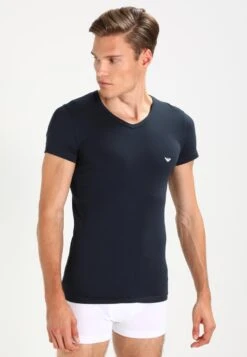 Emporio Armani V Neck 2 Pack - Basic T-Shirt - White/Navy Blue -Total Wear Store b694d955637a4377b88730b58fc42177