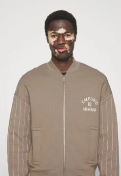 Emporio Armani Zip-Up Sweatshirt - Incenso -Total Wear Store b9de0e3411d84ddf92d970ce99423900