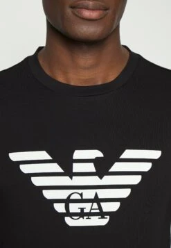 Emporio Armani Long Sleeved Top - Nero Aquila -Total Wear Store bbc54060d9f945bd8f065795385b5844