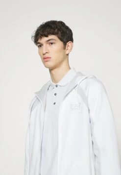 EA7 Emporio Armani Zip-Up Sweatshirt - White -Total Wear Store bc43b4381cf34656bb541719be91f558