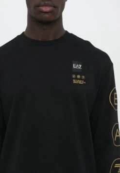 EA7 Emporio Armani TRAIN LOGO UNISEX - Sweatshirt - Black/gold Coloured -Total Wear Store bcae67b9b4674e26ba8aa428974a1de3