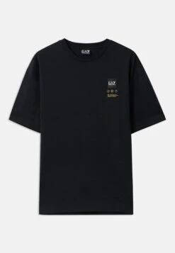 EA7 Emporio Armani TRAIN LOGO TEE UNISEX - Print T-shirt - Black/gold Coloured -Total Wear Store bd921b61b1d4468aa576f9d9c15c15fa