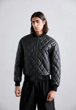 Emporio Armani BLOUSON JACKET - Leather Jacket - Black Beauty