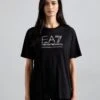 EA7 Emporio Armani Print T-shirt - Black/silver-coloured