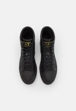 EA7 Emporio Armani All Over Unisex - High-Top Trainers - Triple Black/Gold -Total Wear Store c91ce4c162b24881b7fd4bc857b0730c