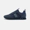 EA7 Emporio Armani Unisex - Trainers - Triple Black/Ashley Blue -Total Wear Store c9eb700a00c849eca15efc968912f801