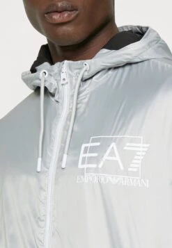 EA7 Emporio Armani Jacket - Summer Jacket - Light Grey -Total Wear Store ca9a3747d54d438aacf1af27976f4aa5