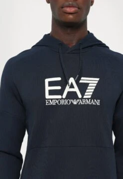 EA7 Emporio Armani TRAIN VISIBILITY HOODIE - Sweatshirt - Blue/cream 17 EA7 Emporio Armani TRAIN VISIBILITY HOODIE - Sweatshirt - Blue/cream -Total Wear Store cab811d075fa4a4c9c3c929f305ee3e6