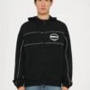EA7 Emporio Armani TRAIN LOGO SERIES PIPING HOODIE - Zip-up Sweatshirt - Black