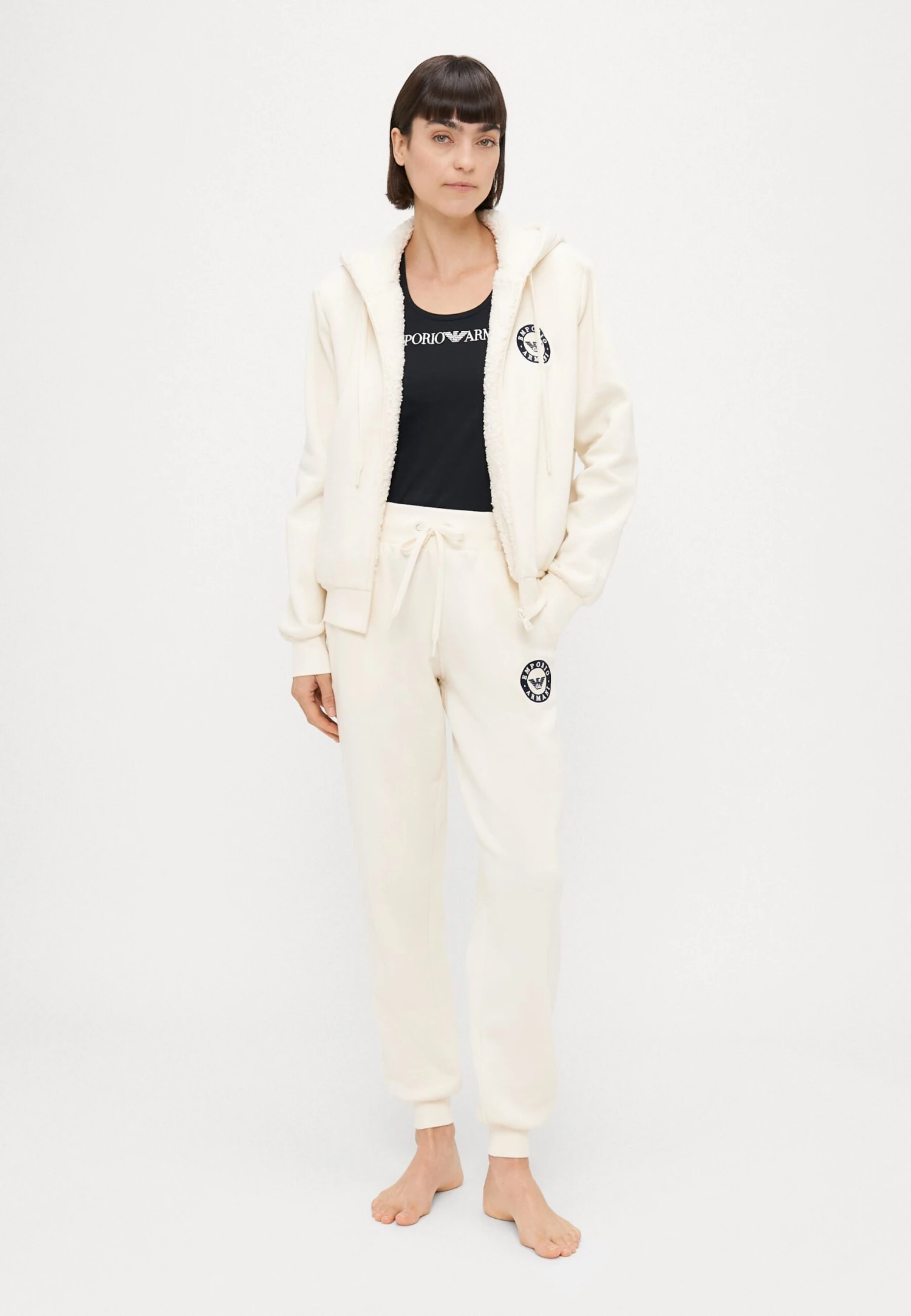 Emporio Armani HOODED FULL ZIP - Pyjama Top - Ivory 4 Emporio Armani HOODED FULL ZIP - Pyjama Top - Ivory - Image 2