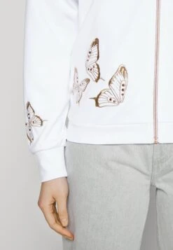 EA7 Emporio Armani Zip-Up Sweatshirt - White/Gold Colored -Total Wear Store cb3e164e6ec24cb795a0fe0448a95242