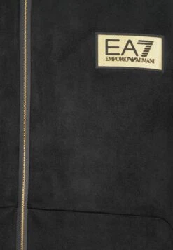 EA7 Emporio Armani TRAIN LABEL HOODIE ALCANTARA - Zip-up Sweatshirt - Black -Total Wear Store cc4a8ebf468443a69f14a6e2c69ed86e