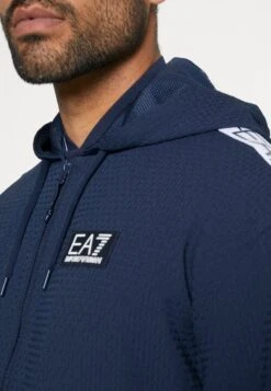EA7 Emporio Armani Tennis Club Hoodie Light - Zip-Up Sweatshirt - Navy Blue -Total Wear Store cca6c9c7d73b4647951654576a76808d