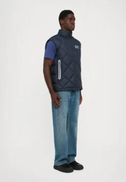 EA7 Emporio Armani MOUNTAIN QUILTED VEST - Waistcoat - Blue -Total Wear Store cd9d69c28de84101bc500f891e5ca6bc