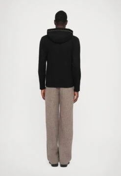 EA7 Emporio Armani TRAIN LABEL HOODIE ALCANTARA - Zip-up Sweatshirt - Black -Total Wear Store cee7cc19a41747079142a6f4601c389f