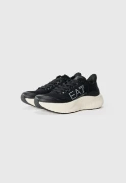 EA7 Emporio Armani WAVE CRACKING UNISEX - Trainers - Black/silver-coloured/white -Total Wear Store cfa5a7aad7e04f47918254c1f52228fc