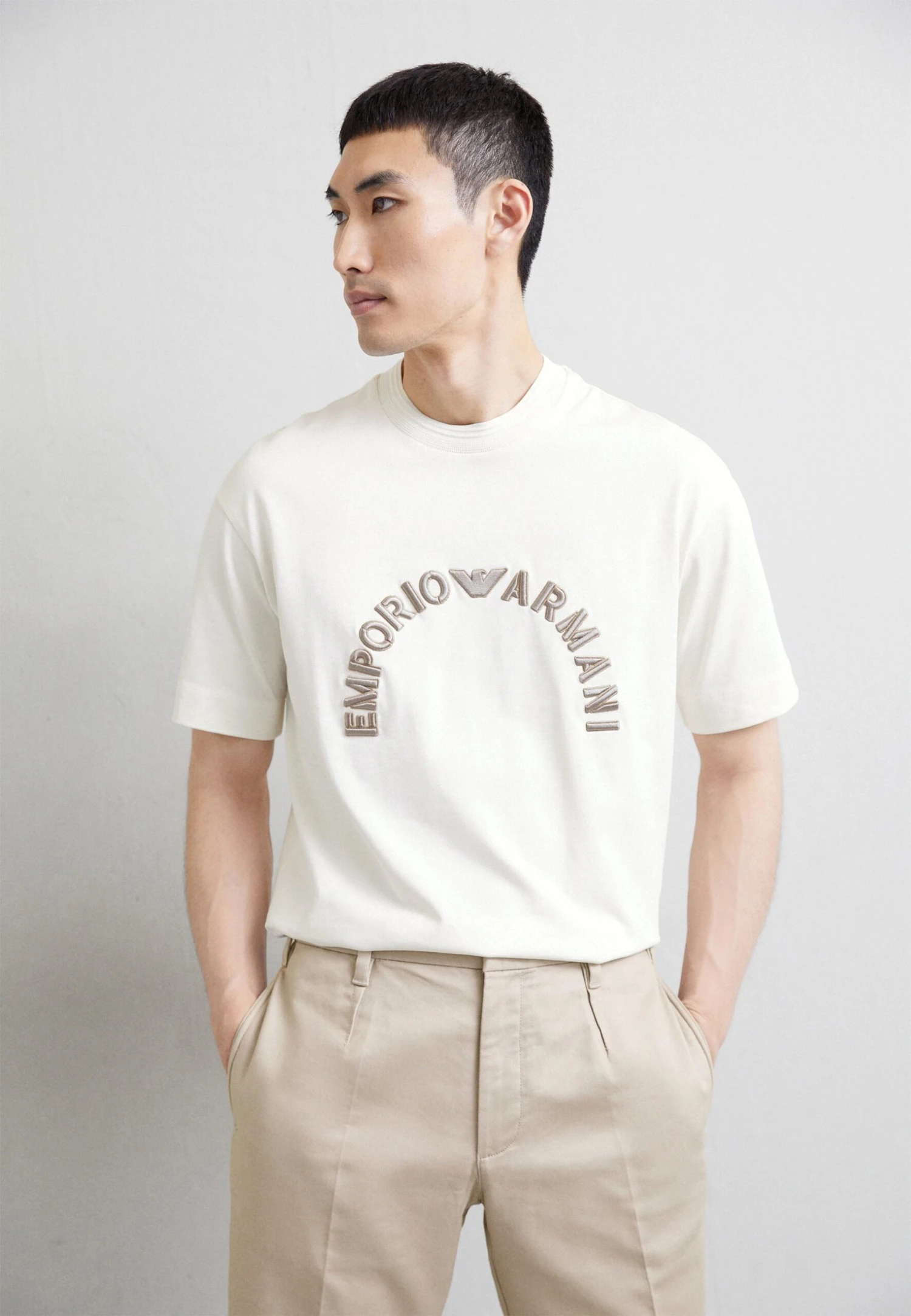 Emporio Armani Print T-Shirt - Vanilla 3 Emporio Armani Print T-Shirt - Vanilla