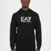 EA7 Emporio Armani TRAIN VISIBILITY HOODIE - Sweatshirt - Black/cream -Total Wear Store d98cf8ac02834008b65948a2518f3f1d
