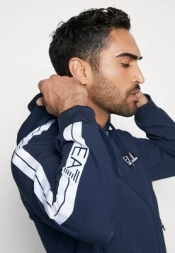 EA7 Emporio Armani Tennis Club Hoodie Light - Zip-Up Sweatshirt - Navy Blue -Total Wear Store da3d4db95bf64e6a917c433f05332ae3