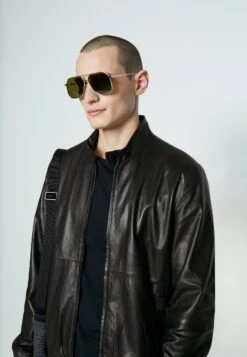Emporio Armani Blouson Jacket - Leather Jacket - Nero -Total Wear Store da771dfdbdae49b390a2a69a05b8d98a