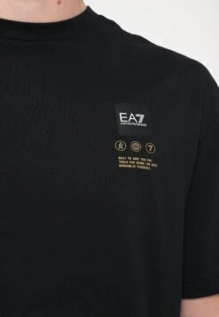 EA7 Emporio Armani TRAIN LOGO TEE UNISEX - Print T-shirt - Black/gold Coloured -Total Wear Store db1e383fe43549879dec4b11d29f7650