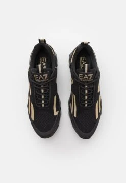 EA7 Emporio Armani Ultimate Kombat Unisex - Trainers - Triple Black/Gold -Total Wear Store dd813a53e0da4a72bd552da692d1e0fd