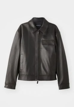 Emporio Armani BLOUSON JACKET - Leather Jacket - Meteorite -Total Wear Store e09426531627438f831039e45bf3715b